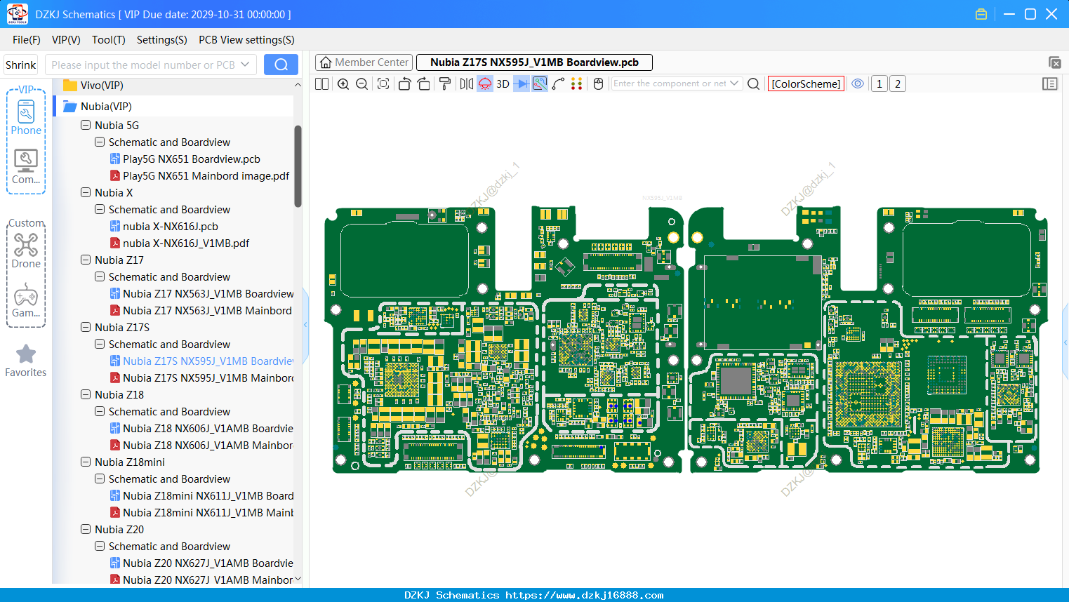 Nubia Z17S NX595J_V1MB Boardview